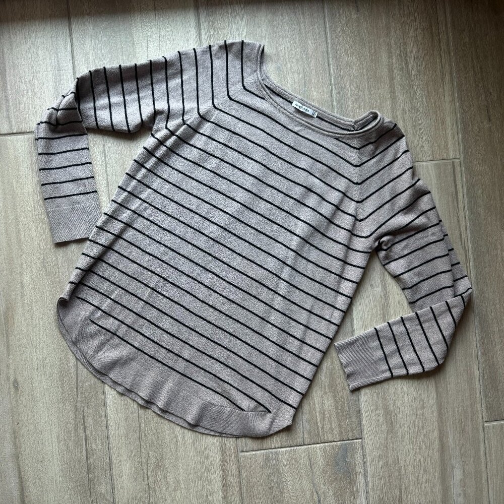 Tan w/black striped sweater top - Pink Clover Brand - Women's Size Large